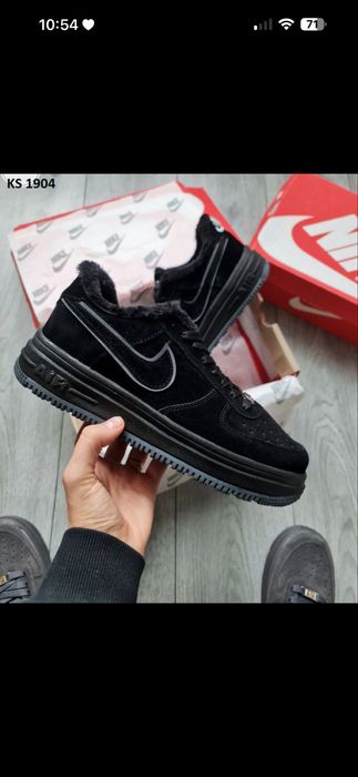 Nike Air Force Low (чорні) ЗИМА