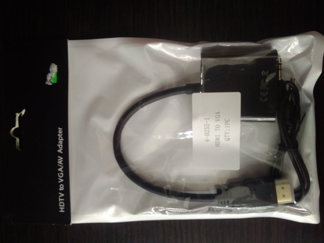 Переходник HDMI to VGA плюс AUX