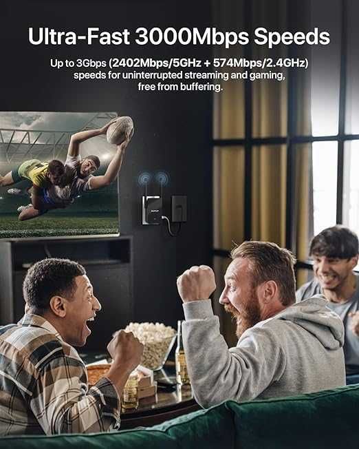 wzmacniacz sygnału WI-FI brostend AX1500 RJ45 LAN WLAN 1201 MBIT/S PRO