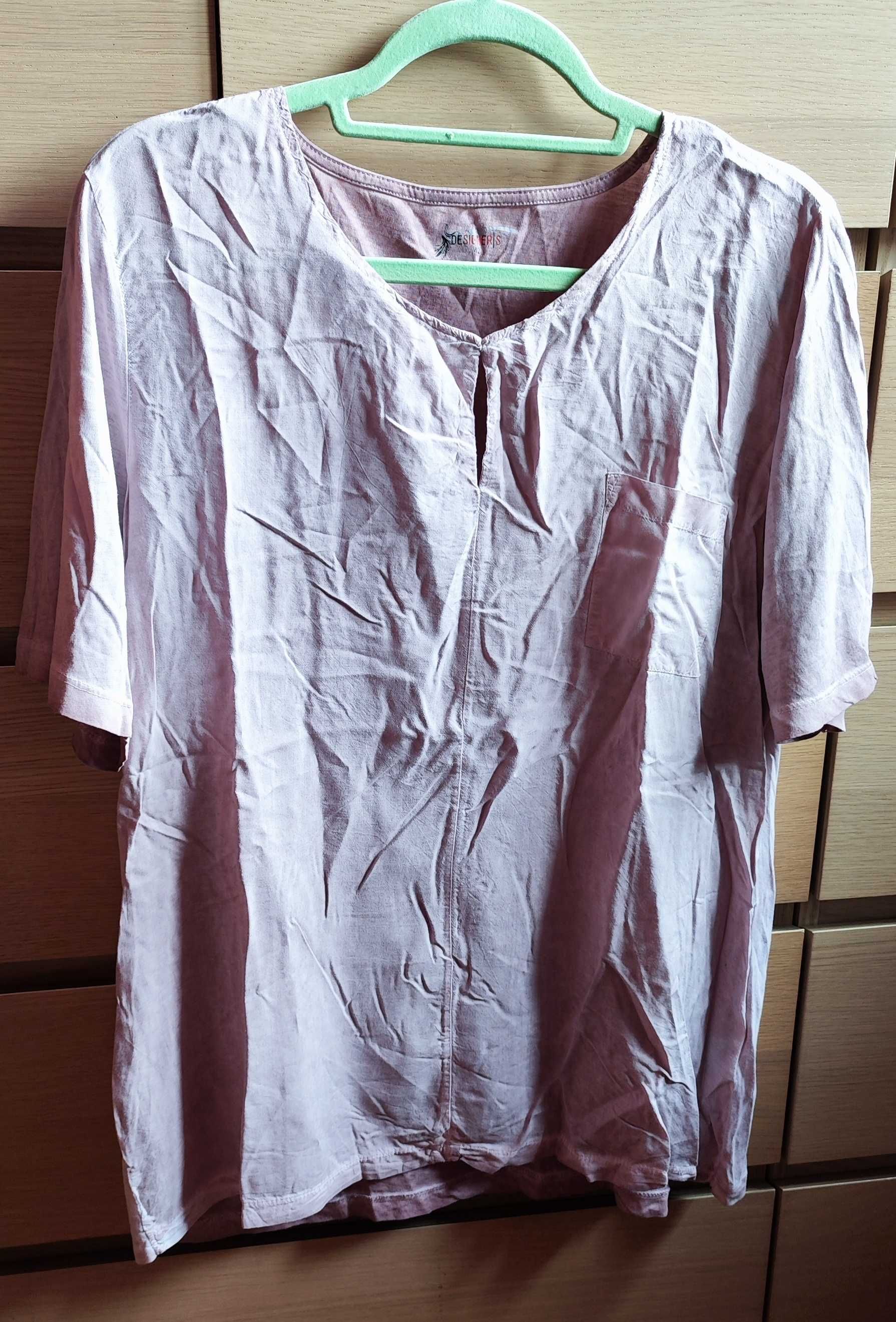 Designers pudrowa różowa bluzka tshirt 42/XL