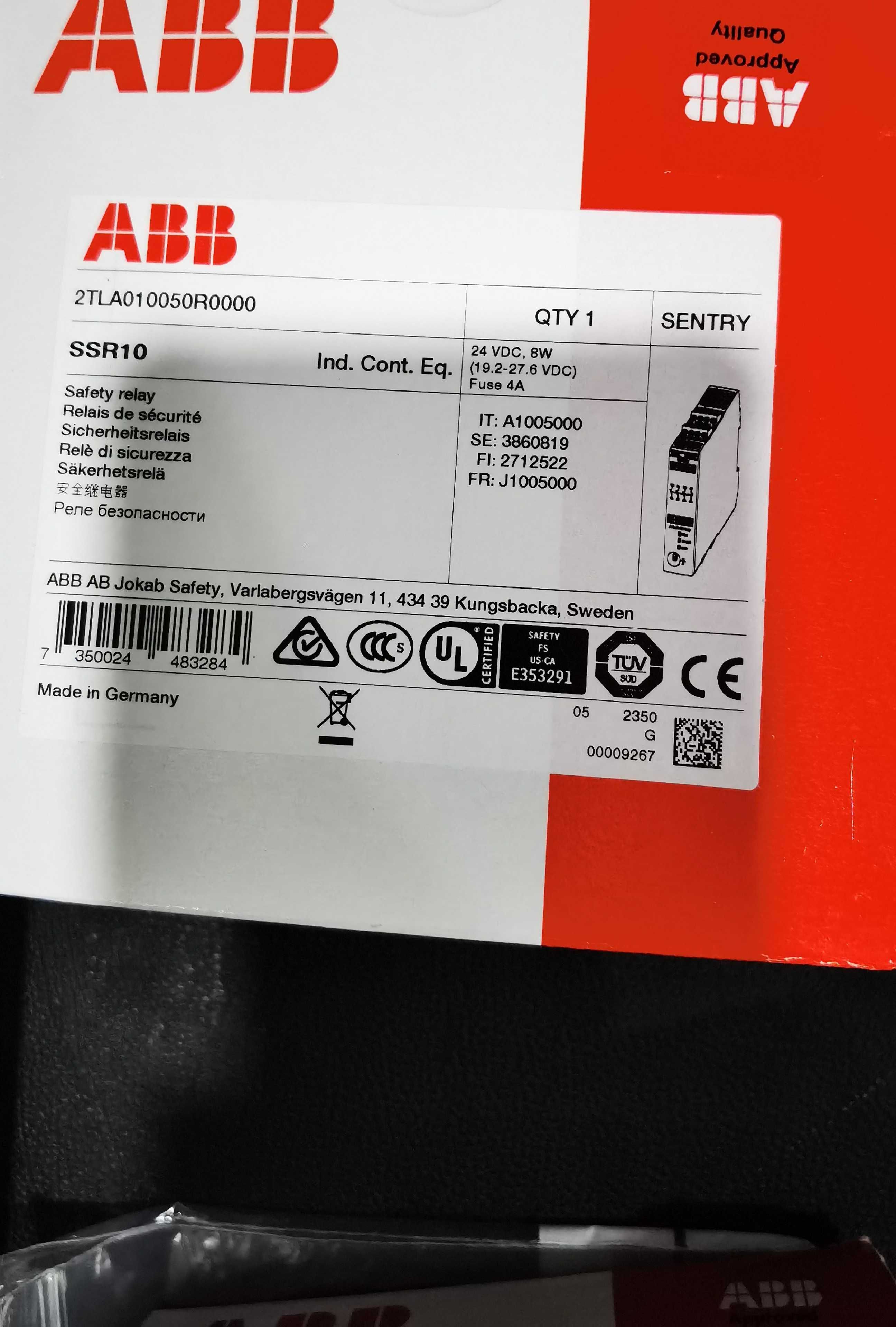 Relés ABB Jokab Sentry SSR10 de 2 canais. 24vdc.