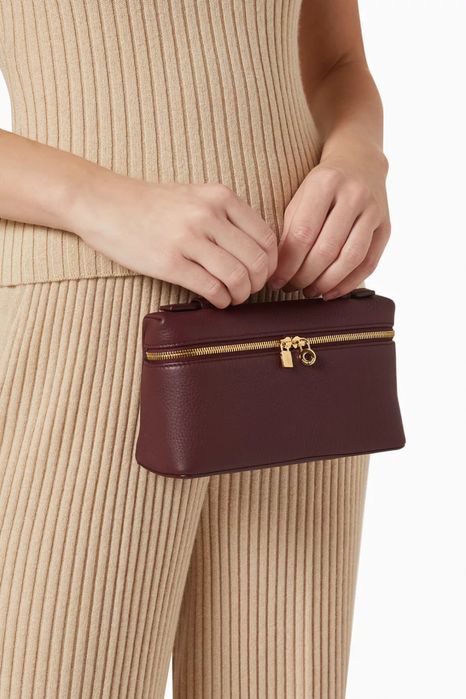 Torebka nowa burgundowa brazowa lp loro piana mini kelly do reki mala