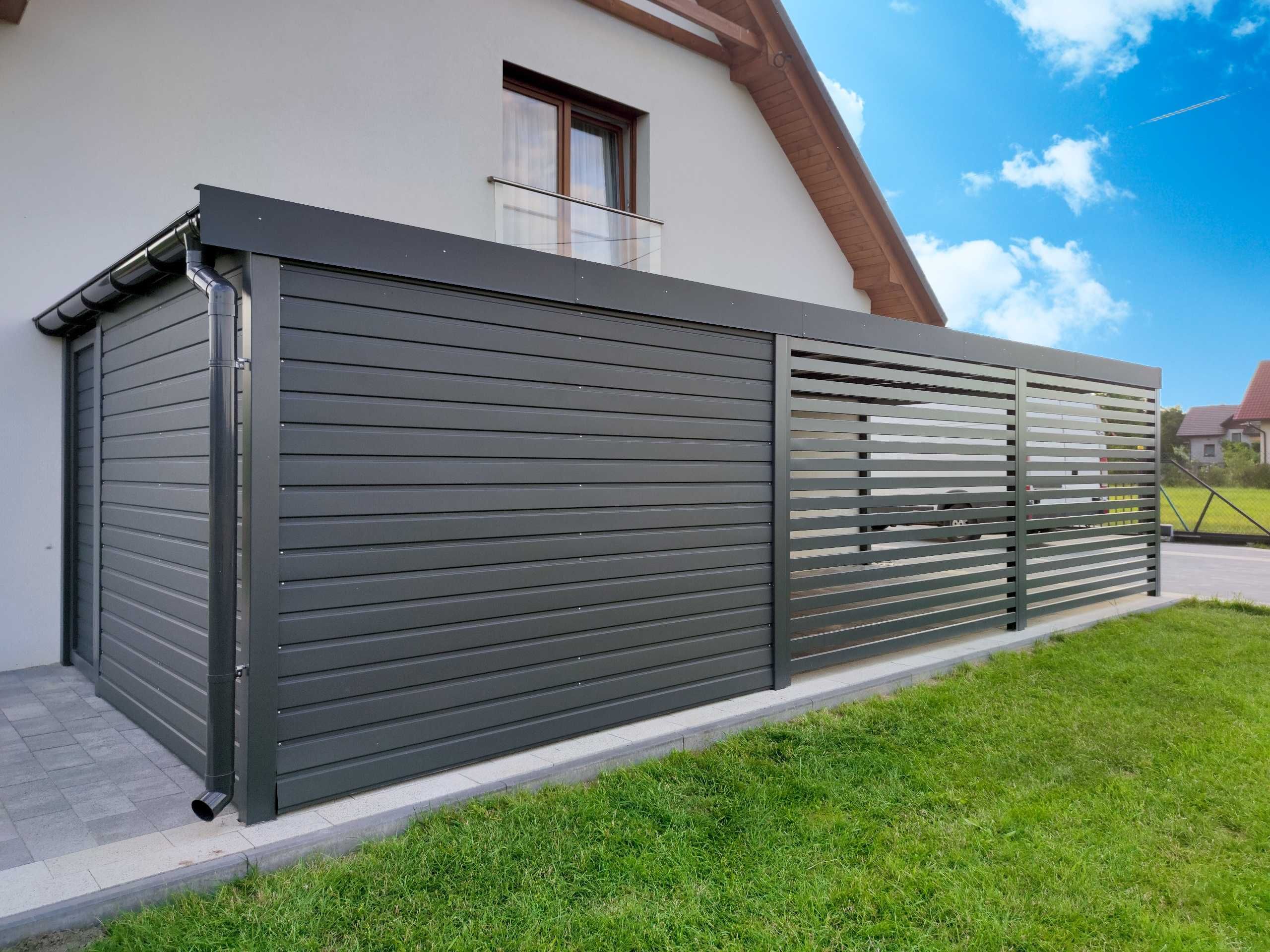 Nowoczesne wiaty garażowe, carporty stal, aluminium