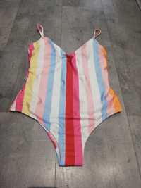 Strój kąpielowy jednoczęściowy L 40 H&M kostium kąpielowy w paski H&M