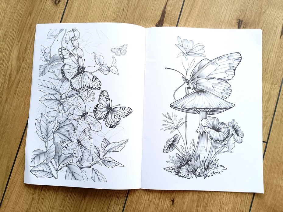Blooming Butterfly A4, Coloring Book, kolorowanki