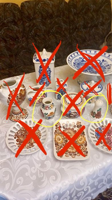 Ceramika fajans Włocławek różne przedmioty