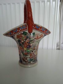 Chiński koszyk kosz ceramika porcelana motyw kwiaty kobiety