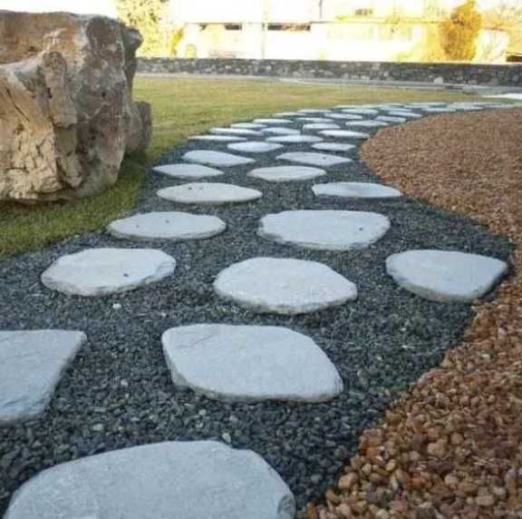 Szare Greckie Płyty Owalne Stepy do Ogrodu Akwarium Chodnik