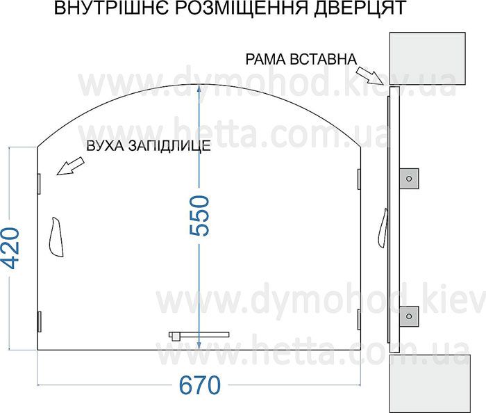 ‼️ Дверцы для камина печи арочные со стеклом. Дверцята аркою зі склом
