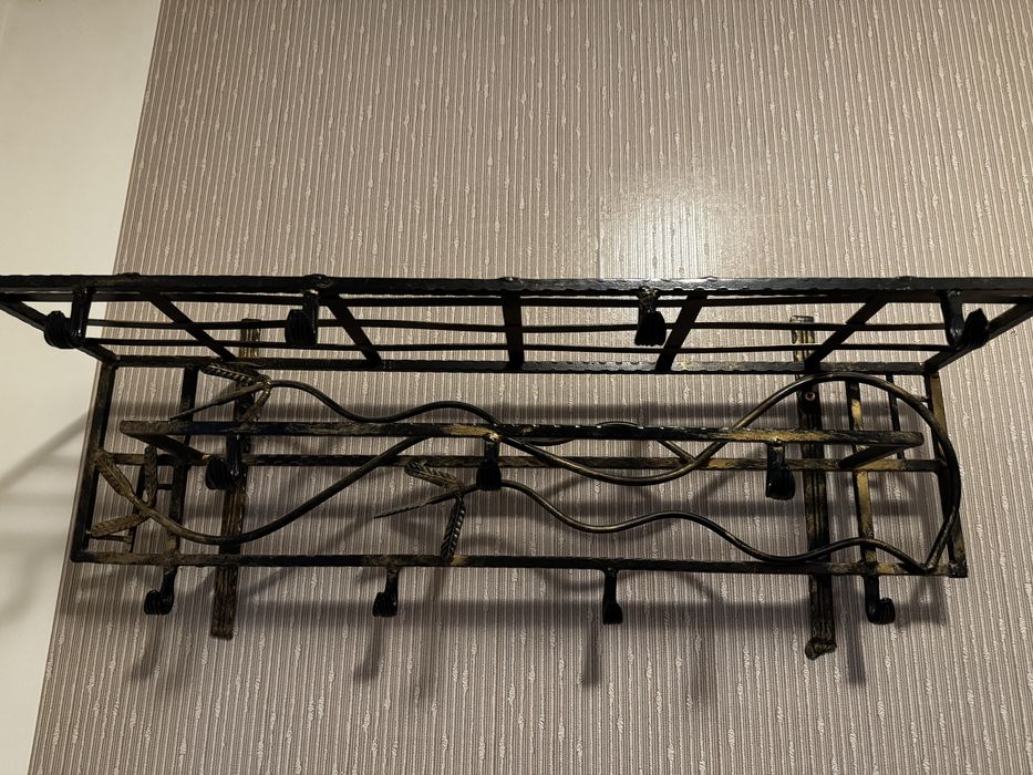 Wieszak metalowy pozłacany do przedpokoju 80x25x23