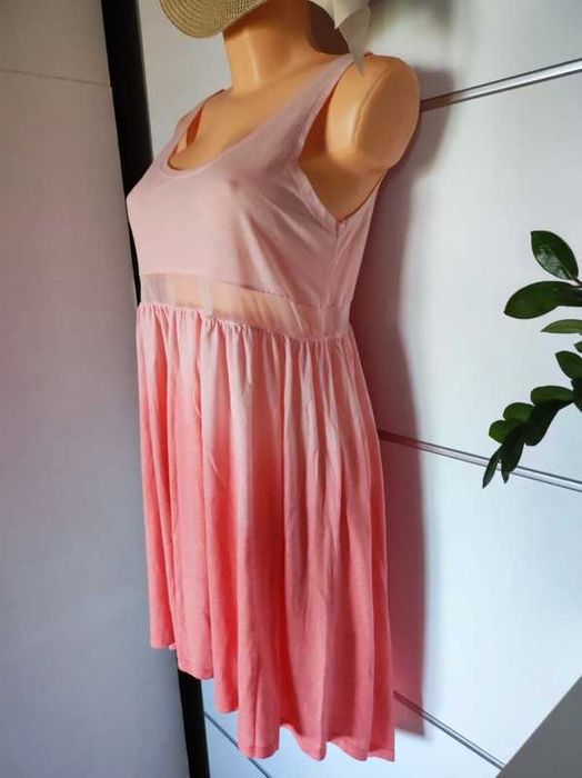 TopShop r 40 morelowo-różowa sukienka na lato z wiskozą