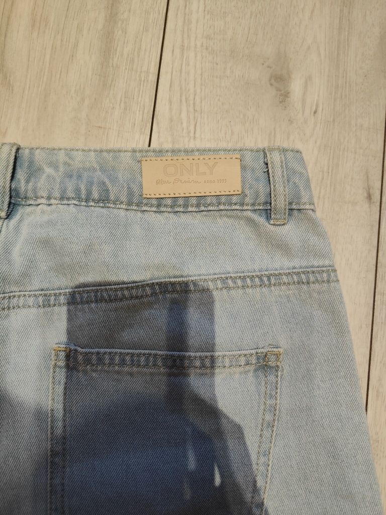 Spodnie jeansy jeans dzwony MOM z wysokim stanem jasnoniebieskie Only