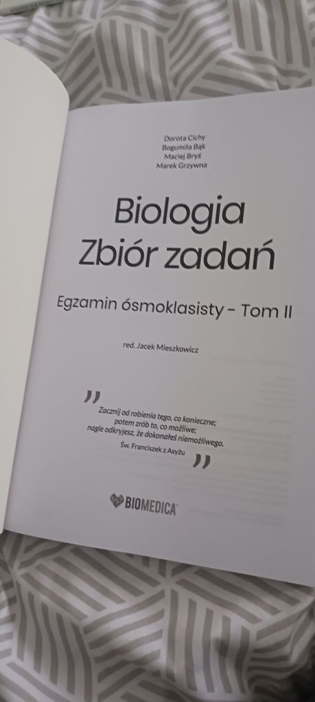 Zbiór zadań biomedica biologia egzaminacyjnego ósmoklasisty część 2