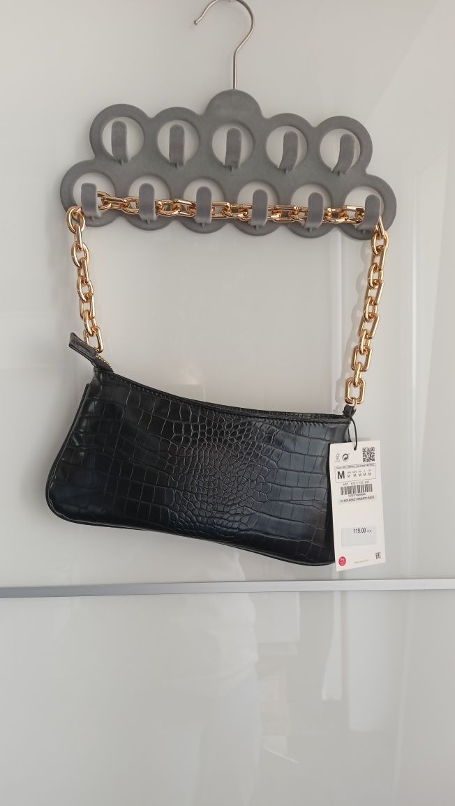 ZARA nowa torebka ze złotym łańcuchem w cenie zakupu!