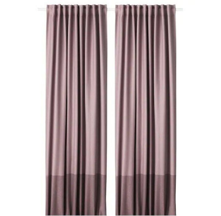 MARJUN IKEA Zasłony zaciemniające kolor liliowy. 140x300