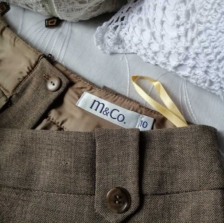 M&Co j.Nowa Camel elegancka spódnica midi maxi brązowa M S/M