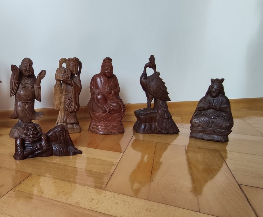 Figurki drewniane rzeźby unikat rękodzieło
