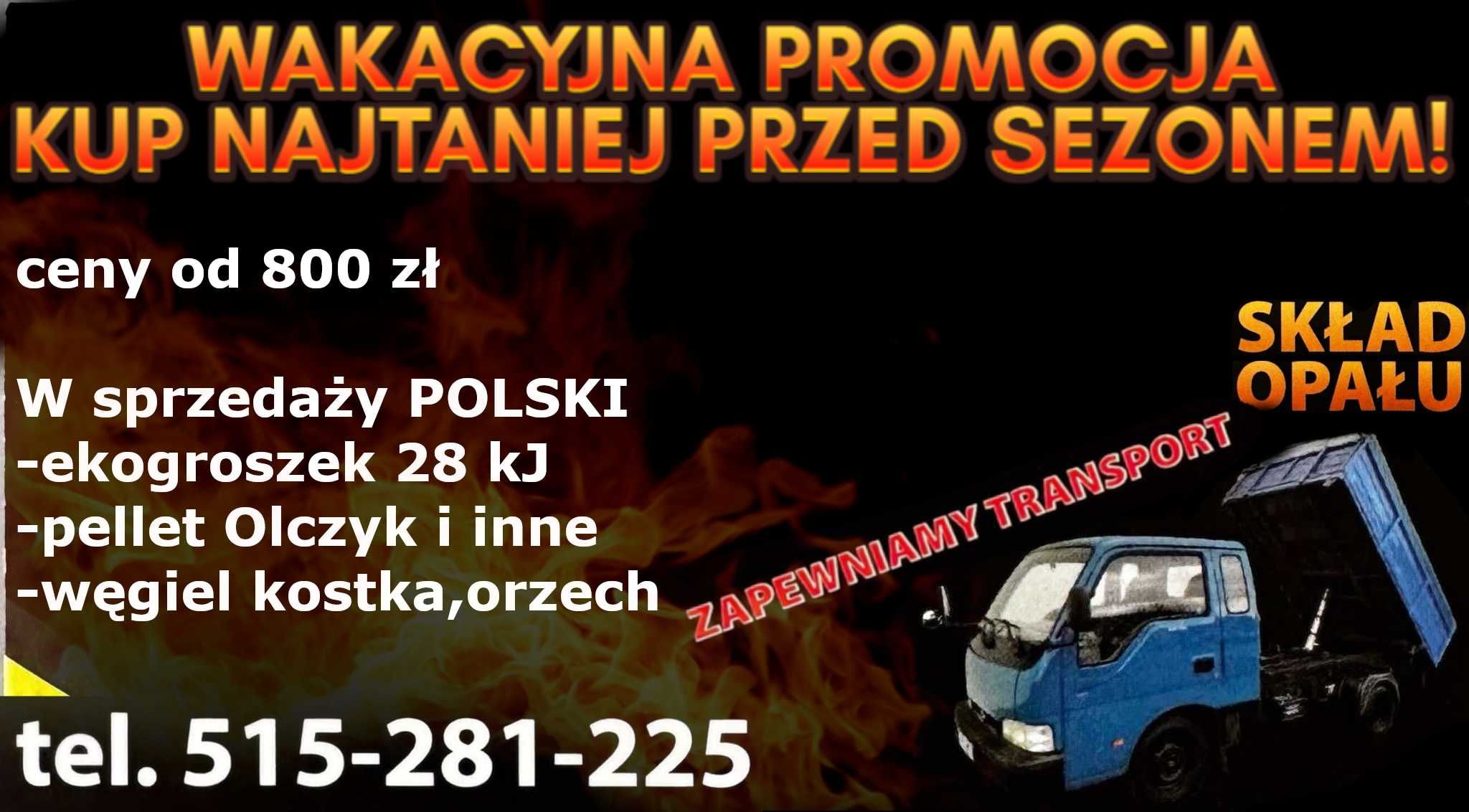 Ekogroszek 28Mj/kg Węgiel polskie kopalnie Pellet Orońsko