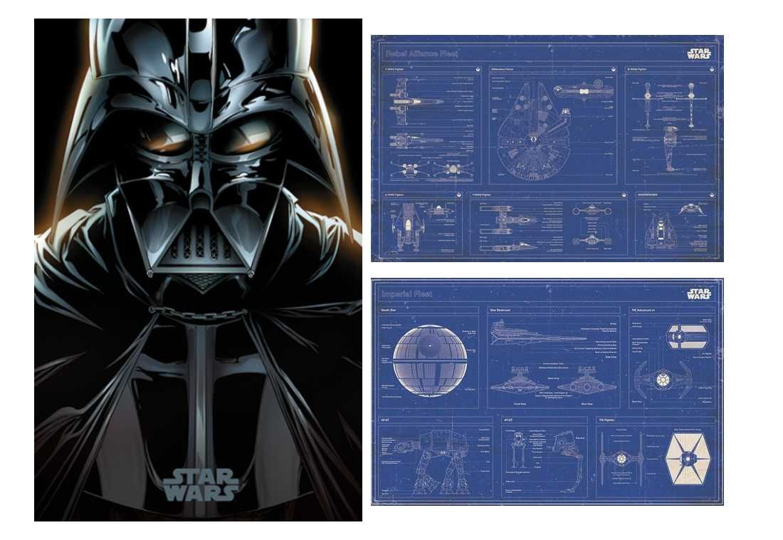 3 Plakaty Star Wars Vader blueprint  61 x 91,5 cm