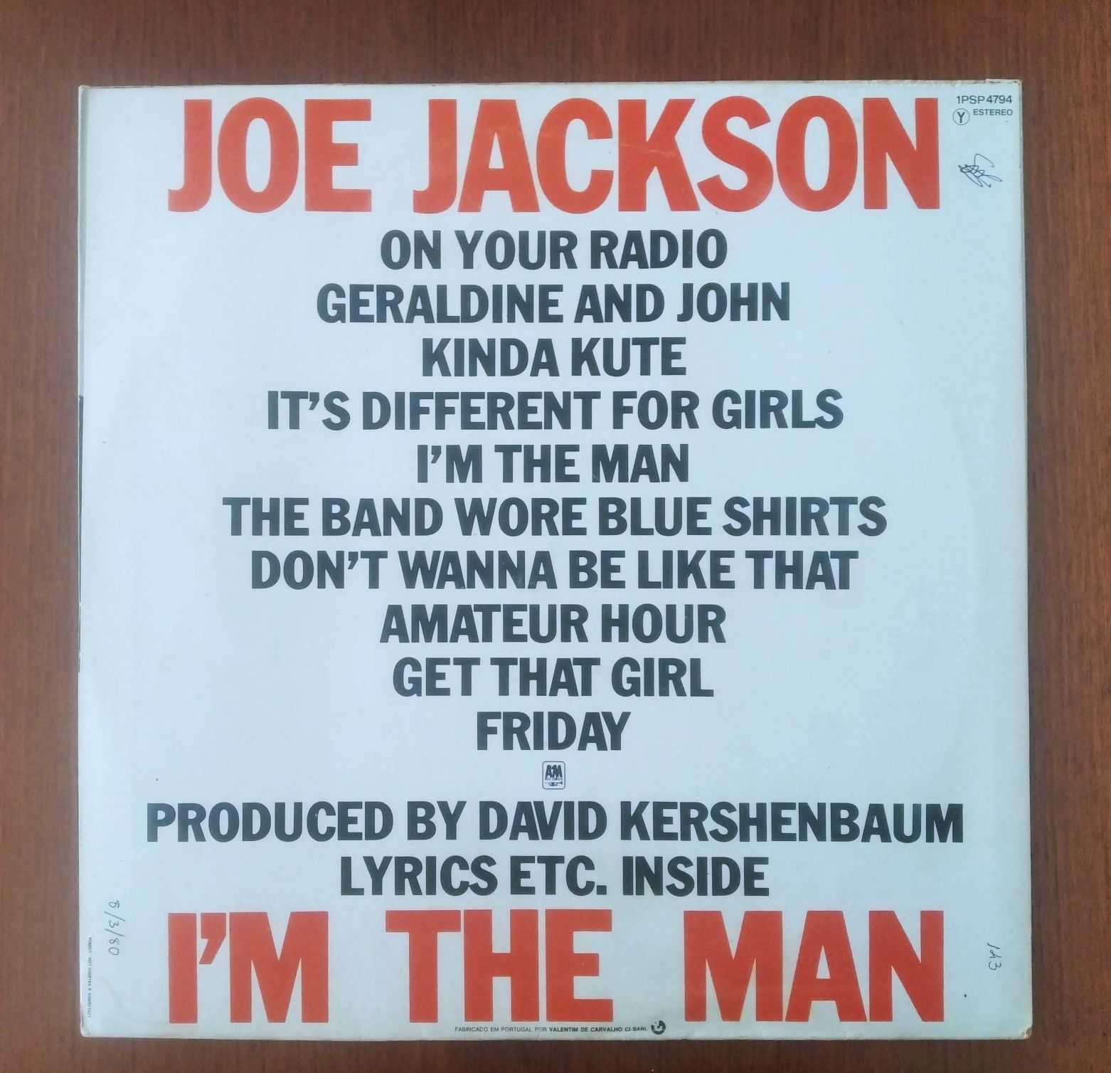 Joe Jackson disco de vinil "I'm The Man"