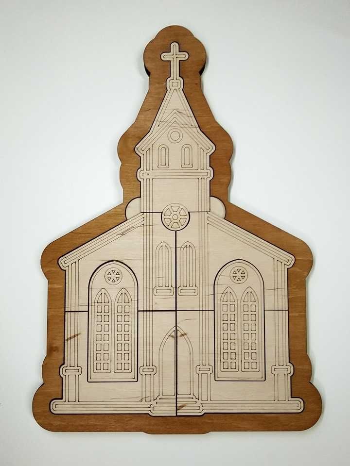 Drewniany interaktywny model kościoła