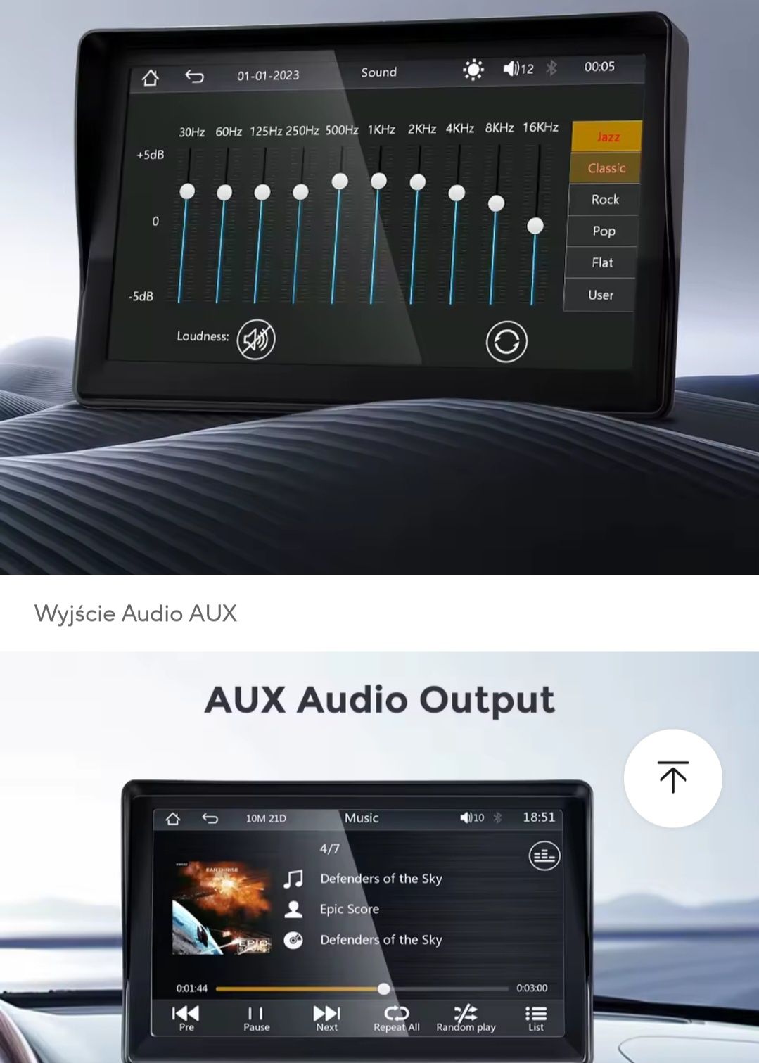Radio android 7" uniwersalne multimedialne Carpley Android auto