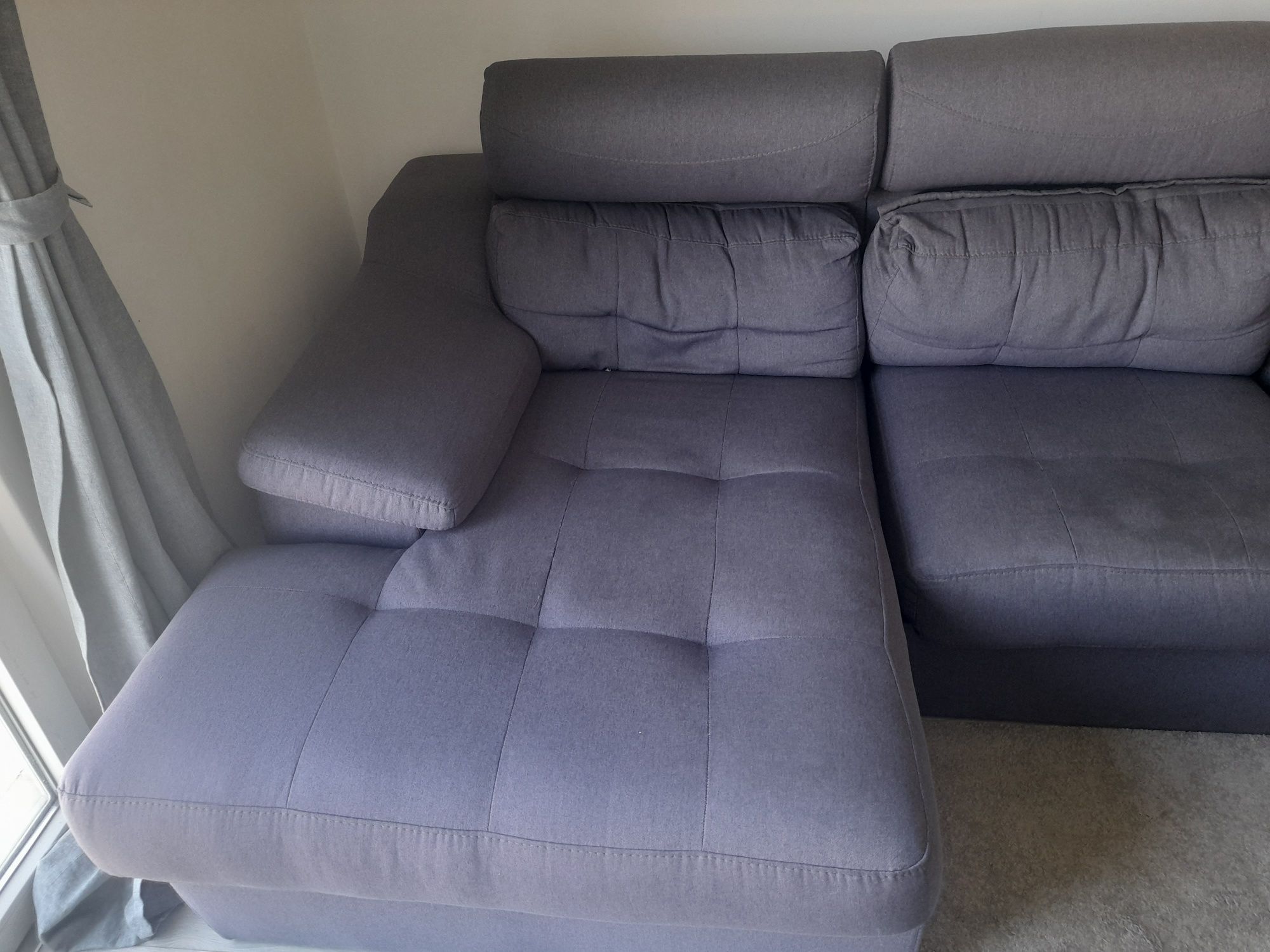 Sofa cama cinza tecido 280x1,55