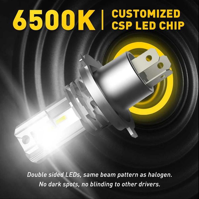 Свет Auxito LED H4 H7 автолампы 12V светодиодные лампы н4 н7 лед 12в