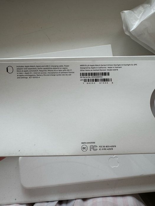 Apple watch 9 GPS 41mm Starlight Aluminium Cace