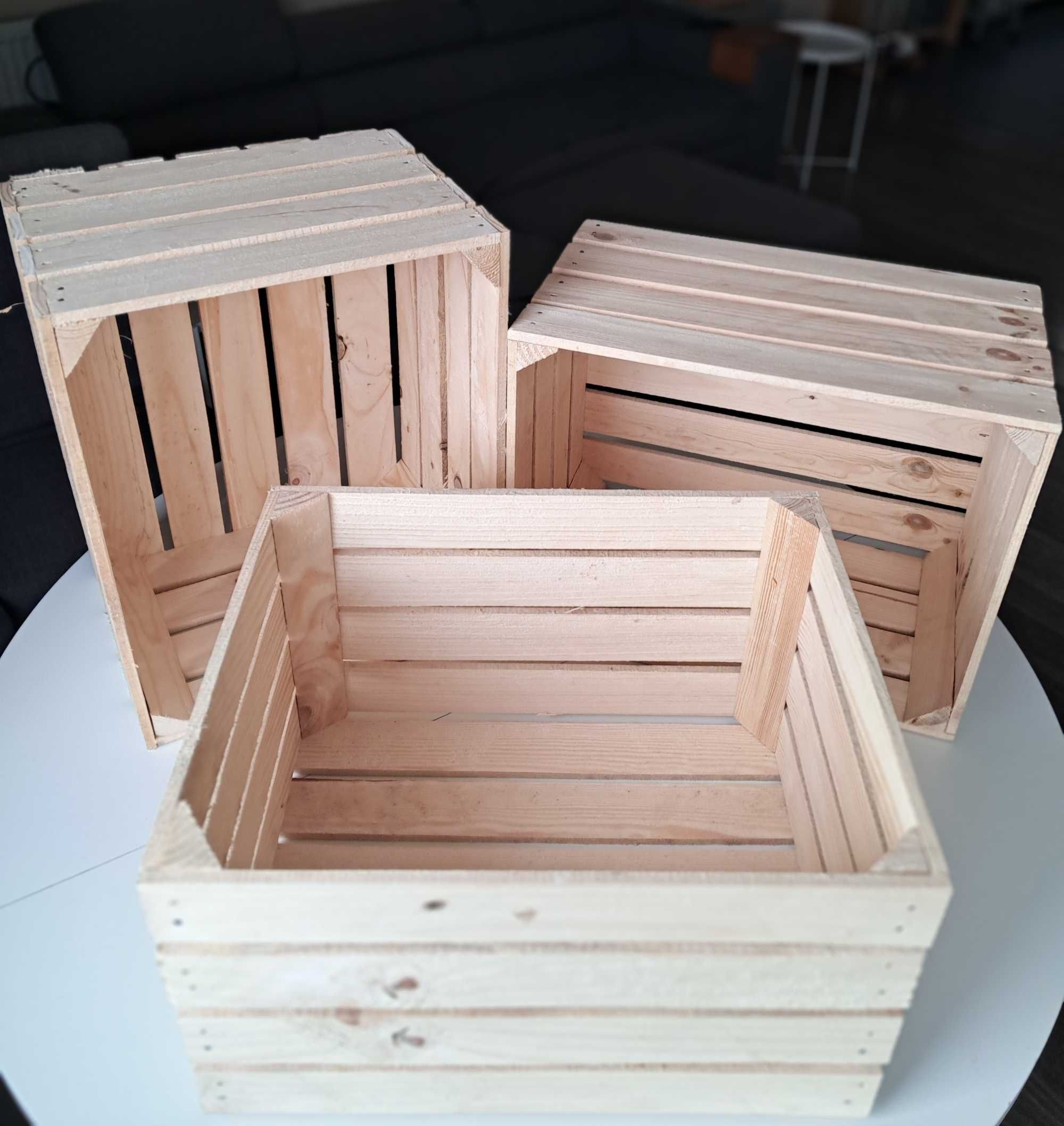 Skrzynka drewniana 50x40x30 trzy sztuki nowe solidne z przesyłką OLX