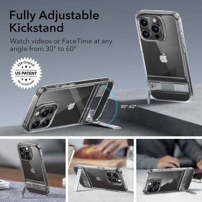 ESR Kickstand Case Boost Serie etui iPhone 15 Pro Max stojak bezbarwne