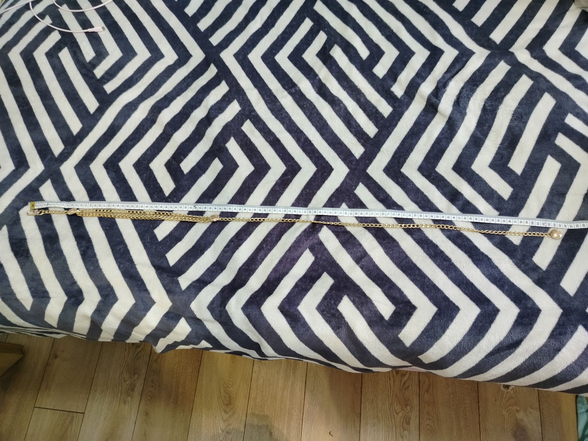 Ozdobny pasek damski 103cm, złoty