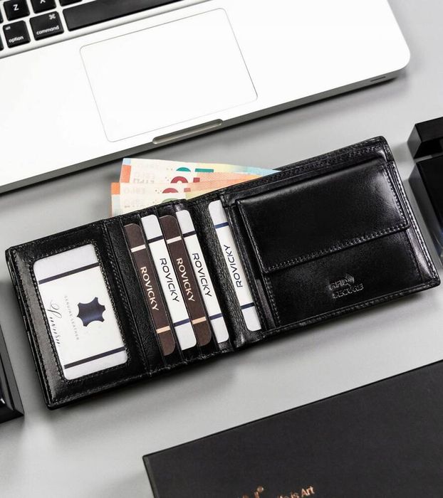 elegancki, skórzany portfel męski - rovicky