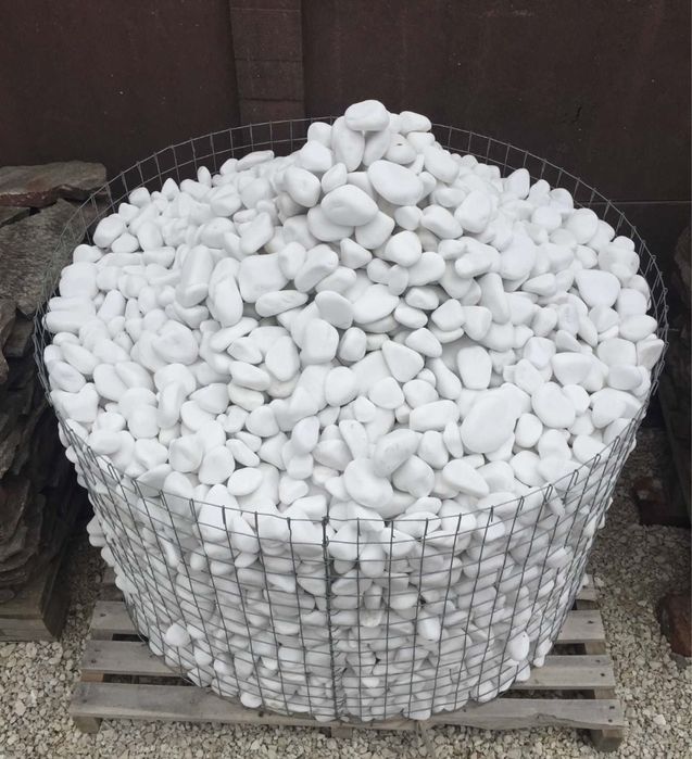 Otoczak Śnieżnobiały Thassos Grecki Biały Kamień do Ogrodu Grys