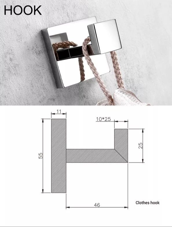 Крючек вешалка для ванной комнаты из нержавеющей стали