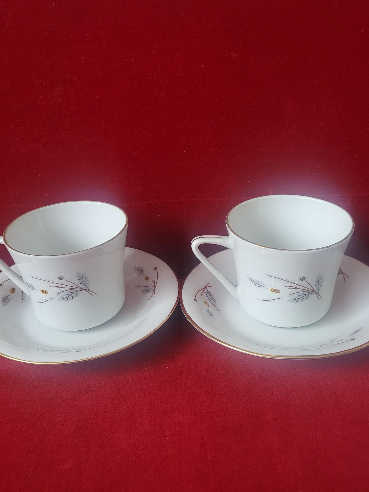 Filiżanka z spodkiem wzór Rumianek  stara porcelana 2szt. Ć/ Chodziez