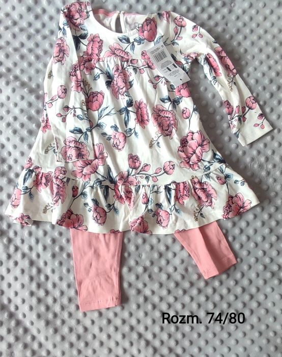 Zestaw nowych ubrań dla dziewczynki, rozm 74/80 (F&F, Lupilu)