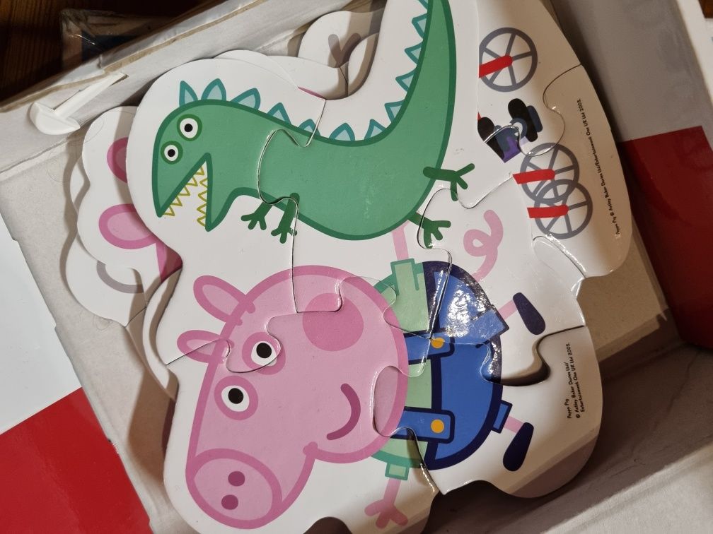 Komplet zestaw gier peppa pig, świnka peppa, puzzle, gra, układanka