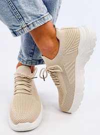 Buty Sportowe Skarpetkowe Jaussa Beige