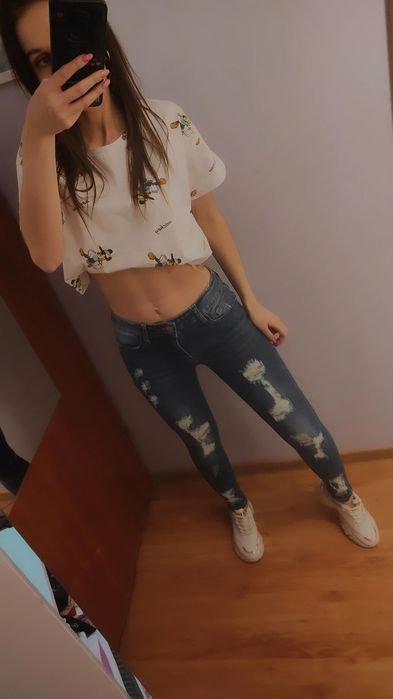 Spodnie jeans przetarcia