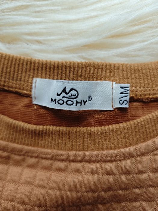 Krótka bluza brązowa z "kieszonkami" na rękawach MOCHY rozmiar S/M