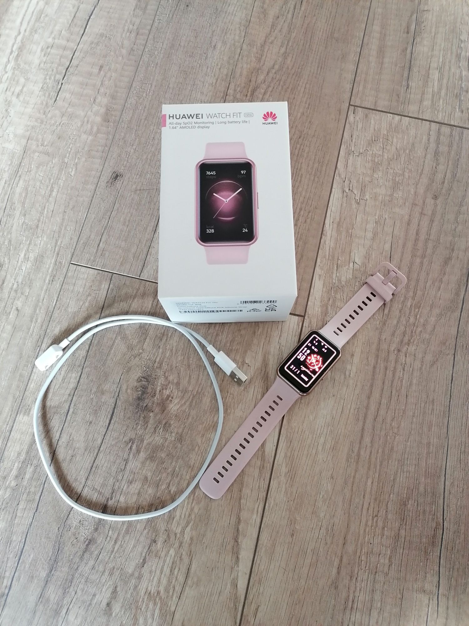 Smartwatch Huawei Watch Fit New różowy + dodatkowy pasek