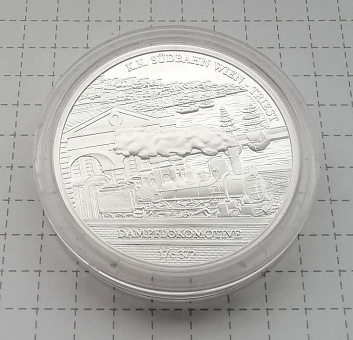 Австрія 20 євро 2007р. СРІБЛО. ПРУФ. Австрійська - Південна залізниця
