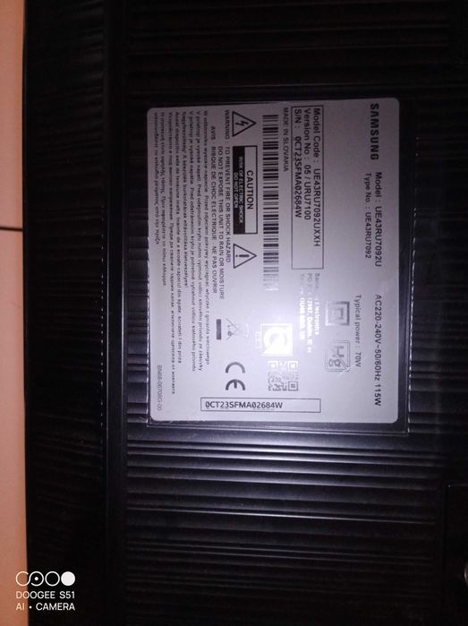 Telewizor Samsung 43" 4K LED - UE43RU7092U - uszkodzony