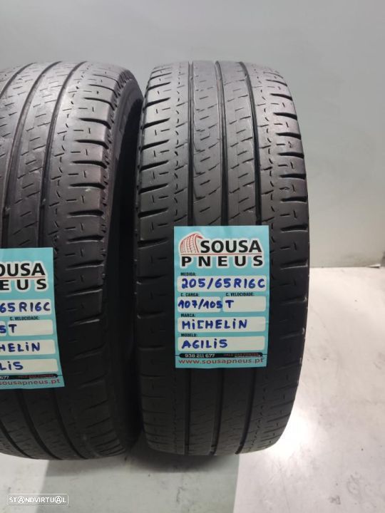 2 pneus semi novos 205-65r16c - michelin - oferta dos portes 100 EUROS