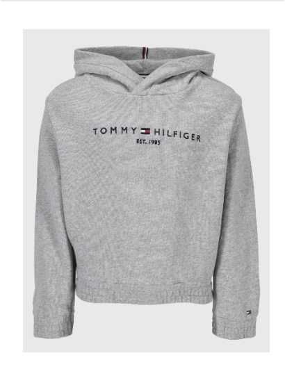 Кроп балахон худи оверсайз Tommy Hilfiger из тонкого коттона