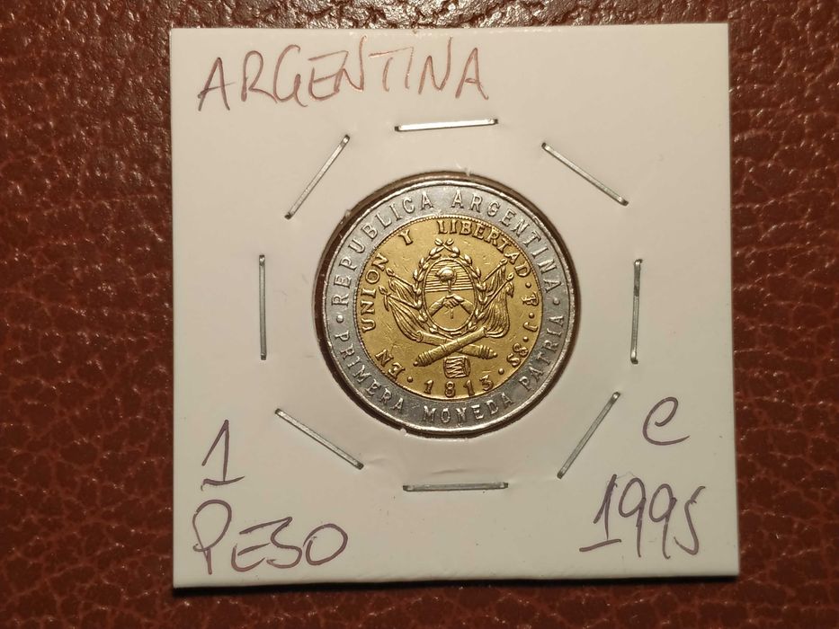 A85 moeda de 1 peso de 1995 C (bimetálica) - Argentina