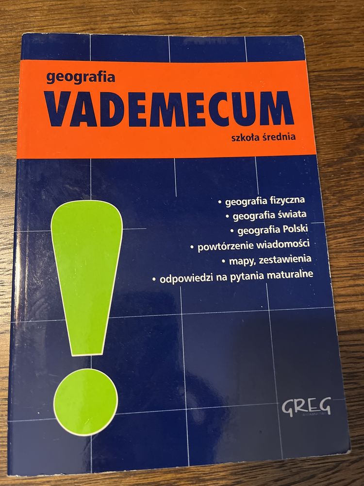 Vademecum geografia. szkoła średnia. GREG