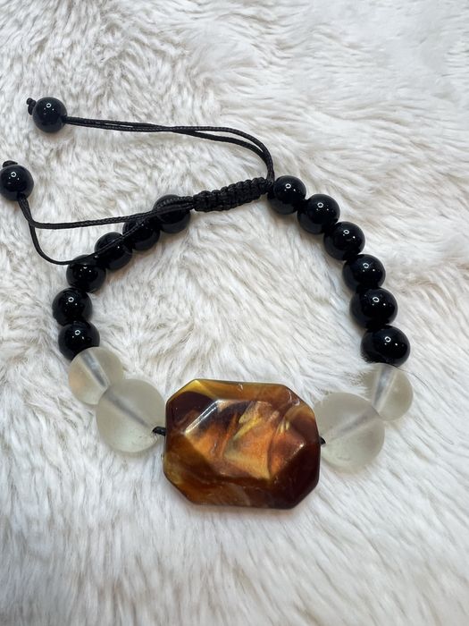 Bransoletka klasyczna classy korale koraliki szklane basic boho 14