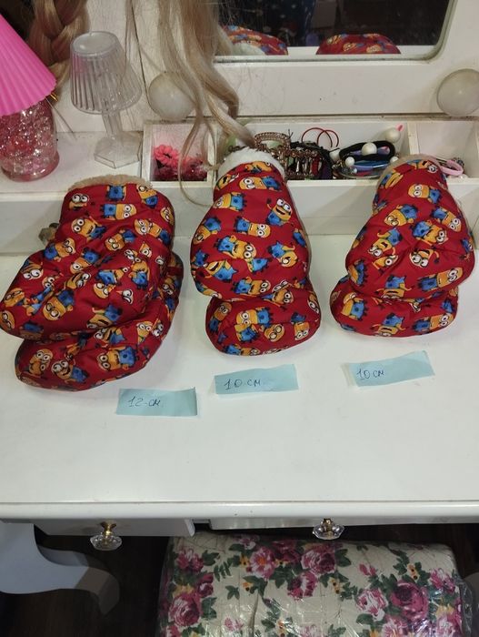 Сапожки,пинетки,тапки с меха,флиза теплые для детей(зайка) р10см,12см,